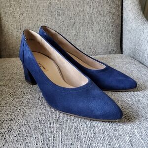 Paul Green Tammy Block-heel Pumps, Atlantic Suede (5.5 UK, 8.0 US)